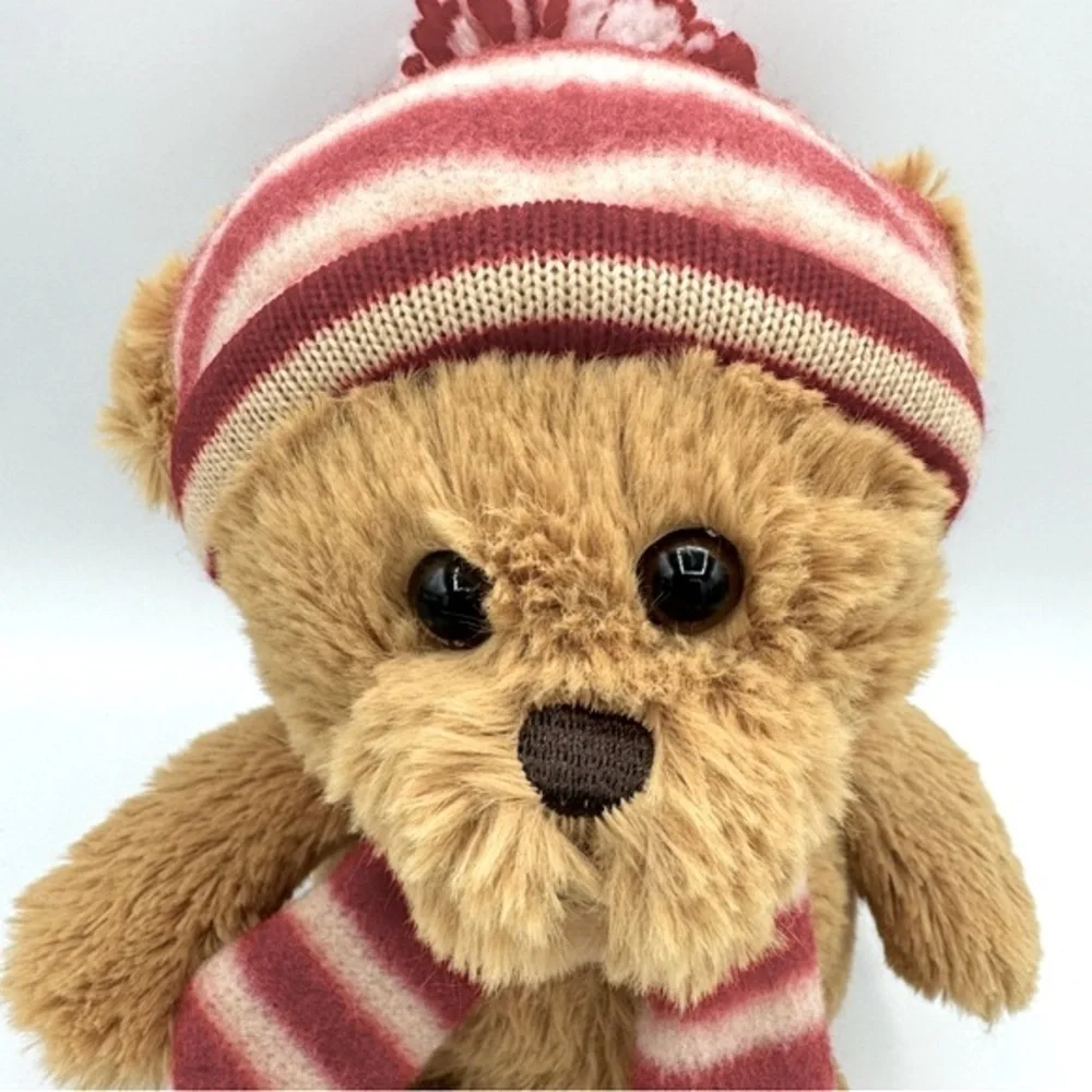 Dan Dee Collectors Choice Christmas Brown Bear Hat Scarf Winter 7” Plush Stuffed